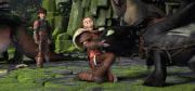 Toothless plays with Valka.gif