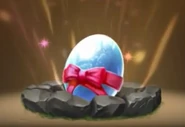 The Snoggletog Wraith's egg, wrapped in a ribbon