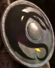 The shield, decorated with the Mist Twister emblem.