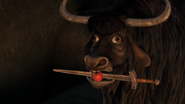 An apple in the mouth of yak