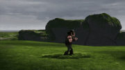 Snotlout brings the Buffalord to eat some herbs.gif