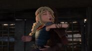 Astrid as she starts hugging Hiccup