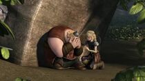 Fishlegs being comforted by Astrid