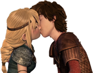 Hiccup and Astrid kissing Blindsided background removed