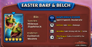 TU-Easter Barf and Belch Stats