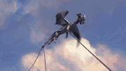 When Dagur's army chained her up, she was able to drag the first two ships slightly and resist the other ships.gif