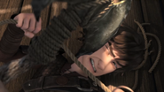 Hiccup defends with a rope