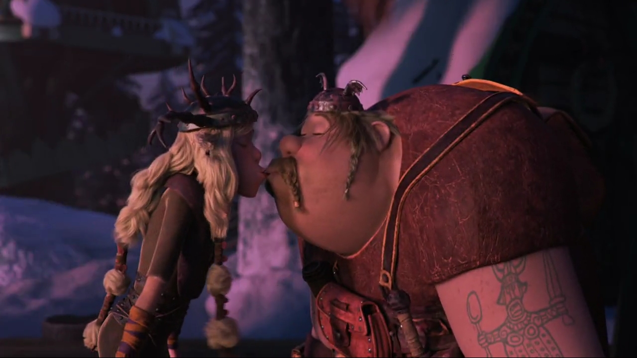 how to train your dragon astrid and ruffnut kissing