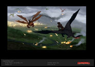 Hiccup in a aerial battle Coceptart