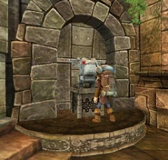 Eruptodon statue and trap in the style of Hamish II