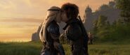 Hiccup kisses Astrid on the cheek THW
