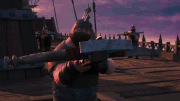 Toothless got shot in the tail by a dragon root arrow.gif