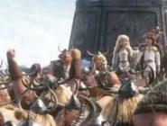 They do turn toward the viewer briefly during the wedding.