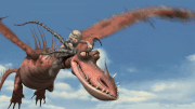 Astrid and Hookfang's teamwork.gif