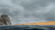 It is shown that the Submaripper is able to move much quicker in the water than the Shellfire.gif