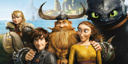 Stoick with his family, Astrid, and Toothless