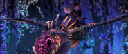 Astrid and Hiccup riding Stormfly exploring the hidden world.PNG