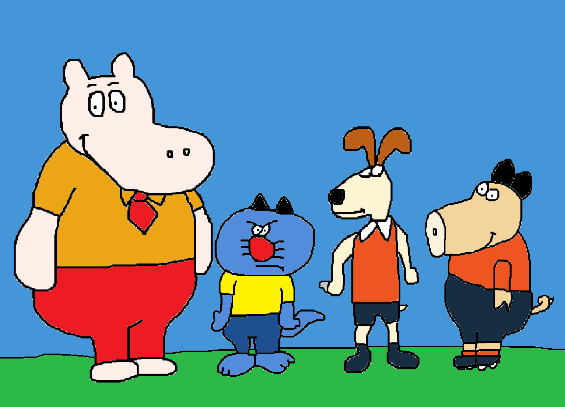 Sports Cartoon Hippo, Cat, Dog and Pig (DeviantArt stuff) | Hub Ideas Wiki  | Fandom