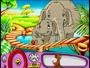 Baby Jambo holding a trunk of water