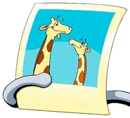 Putt-Putt's picture of the giraffe family.