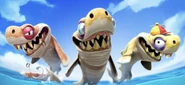 Fin, Finn n Finny (Trio of Cookie-cutter Sharks)
