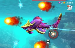 Abyssal Shark using 2 abilities: Fire & Ice