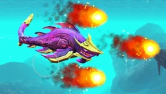 Abyssal Shark unleashes his Fire Balls