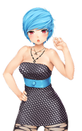 Unused/cut Audrey outfit for HuniePop 2 from HP2 Art Collection DLC - Crystal Meth and Polka Dot from HunieCam
