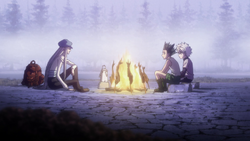 Gon and Killua talking with Kite