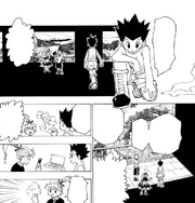 Chap 185 - Gon leaving the game with the three cards he chose