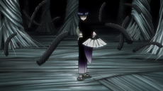 Kalluto cuts a steel rope with his fan