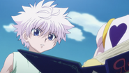 Killua checks Hisokas Binder EP68