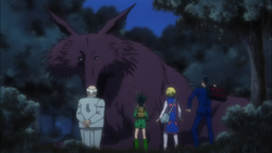 Gon, Kurapika, Leorio along with Zebro meets Mike