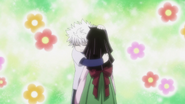 Killua hugging Alluka