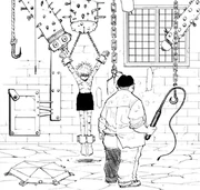 Milluki continuing to punish Killua