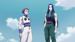 Hisoka and Illumi watching Killua