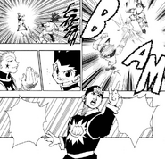 Chap 61 - Hisoka landing a clean hit on Gon