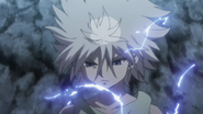 Killua activating Godspeed