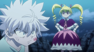 Killua slapped by Biscuit
