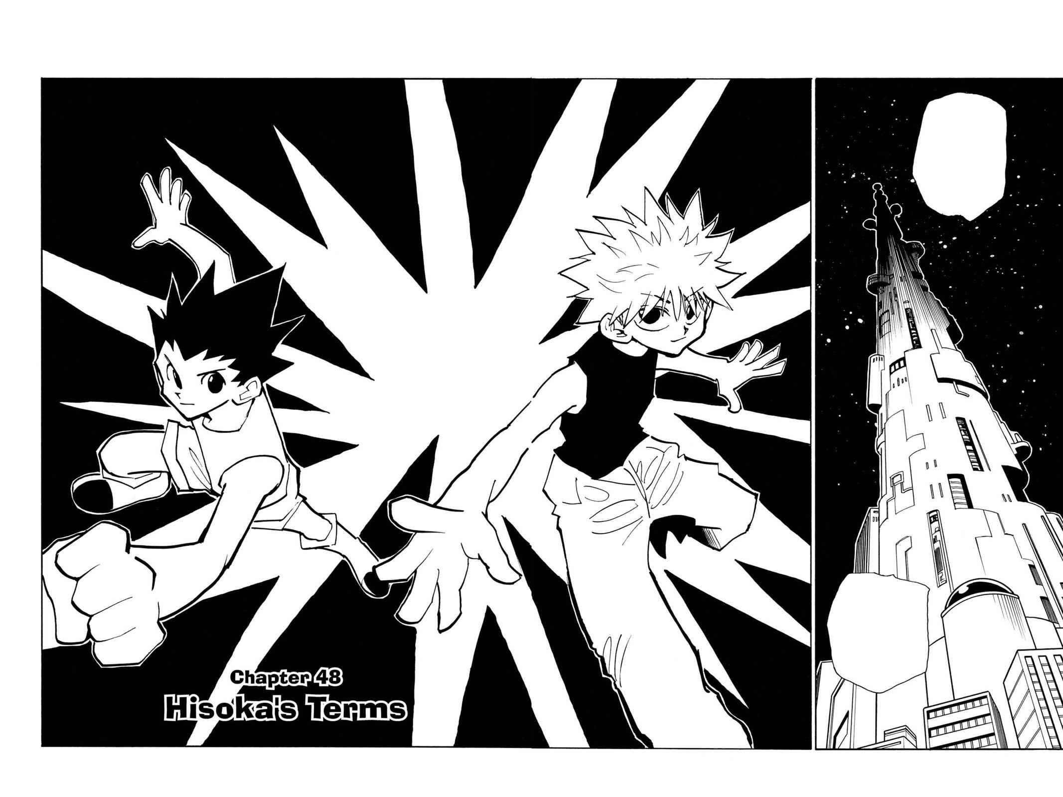 Hunter x Hunter panel. Killua vs Zushi chapter 46