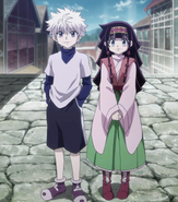 Killua and Alluka say goodbye to Gon