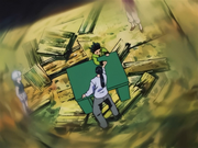 Gon defeats Nobunaga