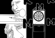 The brother with a dartboard