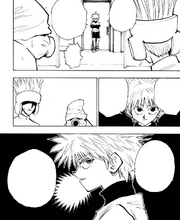 Chap 58 - Killua confronting Riehlvelt and Gido