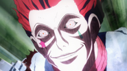 Hisoka charging towards his prey