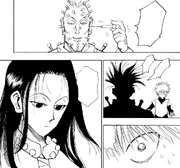 Killua recognizing Gittarackur's true appearance