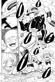 Chap 301 - Meruem emerging fully revived by Pouf and Youpi