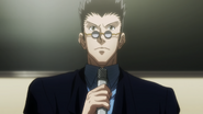 Leorio announcing that he will save Gon as Chairman