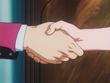 Gon shake Satotz handshake