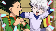 Gon and Killua laughing before Fourth Phase